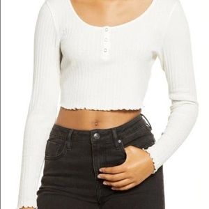 BP.
Crop Henley Top In Ivory